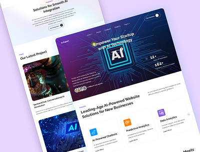 AI Service Sass Website Landing-Page UI Design ai ai service ai service sass website arttifical intelligence sass sass product sass website ui ui design web design website design