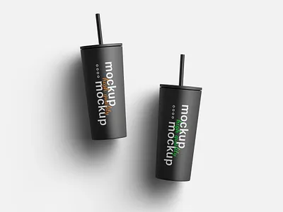 Tumbler Mockup Set 3d mockup beverage branding cup drink mockup graphic design mockup mockup packaging mug packaging straw template thermos travel mug tumbler tumbler mockup