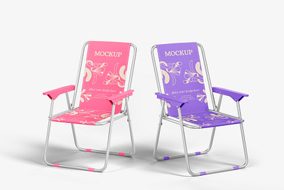 Beach Chair Mockup Set beach beach chair branding mockup camping chair daybed deck chair fabric folding furniture mockup lounge mockup mockup outdoor mockup travel summer vacation