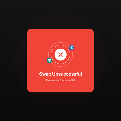 Swap Unsuccessful crypto design illustration mobile app mobile design product design ui ux uxui