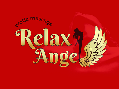 Logo RELAX ANGEL (erotic massage) branding design figma graphic design illustration illustrator logo typography ui vector