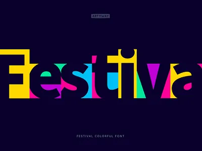 Festiva - Negative space geometric font boldtypography design festival font gamimgfont gaming logo logodesign type