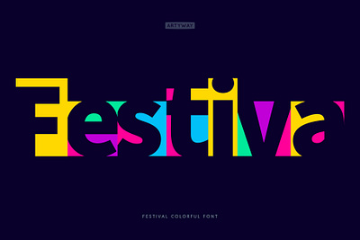 Festiva - Negative space geometric font boldtypography design festival font gamimgfont gaming logo logodesign type