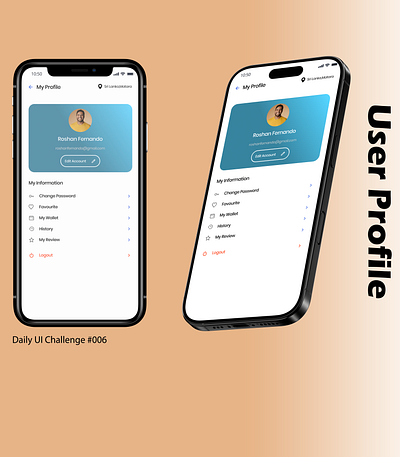 User Profile | UI Design | Daily UI Challenge #006 app app design daily ui 006 dailyui designers desktop mobile app design ui design user profile web design
