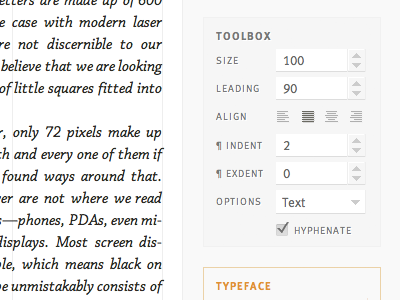 Explorations in Typography website book chaparral css ff meta font face grid hyphenation paragraph typekit typography webfonts