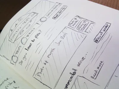 Fishing site - Stage 1 - Wireframe design sketch wireframe