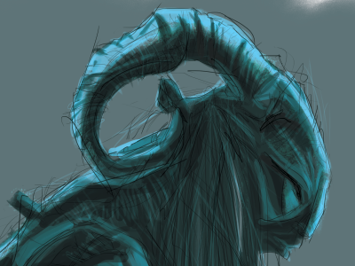 Pan's Labyrinthe blue illustration movie photoshop sketch turquoise