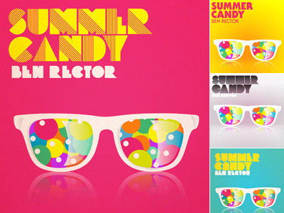 Ben Rector : Summer Candy Ep album art ben rector candy custom ep illustration invisibleelement music pop summer sunglasses typography vector