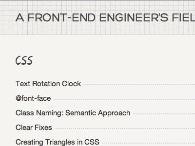 Field guide take 2 css engineer front end graph grid paper