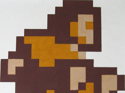 Simon Belmont 8 bit oil pastel pixel video game