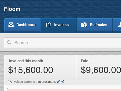Floom App blue dashboard floomapp invoice invoicing nav poland search ui