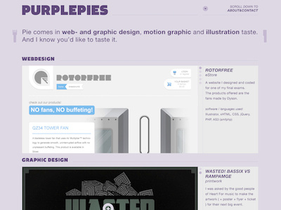 Folio design pies portfolio purple purplepies