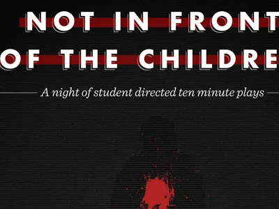 Not In Front Of The Children blood play poster red