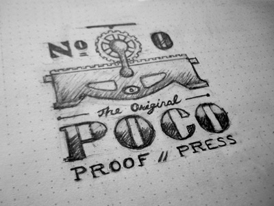 The Original Poco lettering letterpress sketch typography