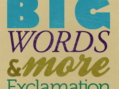 Less Big Words And More Exclamation Marks blue cyan green purple tan tokyo police club