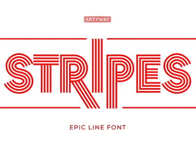 Striped Headline Font contourfont font linearfont linefont lines logo logotype moderntype outline outlinefont stripedfont stripes type typography