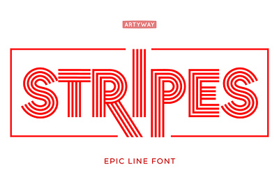 Striped Headline Font contourfont font linearfont linefont lines logo logotype moderntype outline outlinefont stripedfont stripes type typography