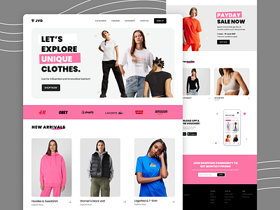 Shopping website design landing ui ux website work