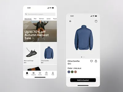 E-Commerce - Design Exploration catalog design e commerce mobile shop ui ux