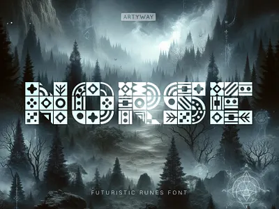 Norse Rune Font font gamimgfont gaming geometric logo logodesign monogram mosaic norsefont runefont scandinavianfont type typography