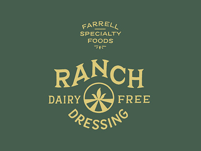 Farrell Ranch Dressing branding dairy dressing farm food packaging hand drawn hand lettering illustration lettering logo midwest packaging pasture plant ranch simple logo type lockup typography vegan vintage