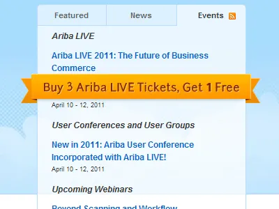 Wrapping Ariba Promo cloud ribbon tabs transparent