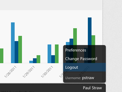 User menu