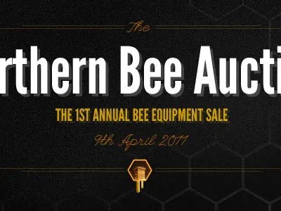 Northern Bee Auction black orange typography