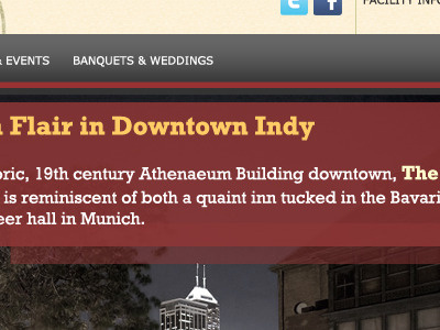 Redesign of the Rathskeller Site charcoal indiana photography red restaurant web design