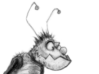 Roach Head Sketch bug character roach sketch