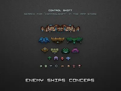 Control Shift iPhone App Enemy Ships app game iphone pixel spaceship sprite