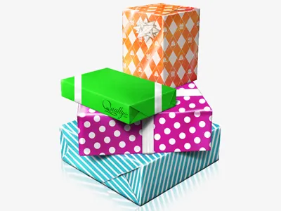 Gift blue gift green icon orange pruple quallyo wip wrap paper