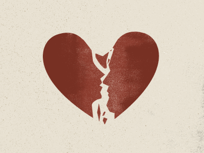 Broken broken heart illustration love symbol texture vintage
