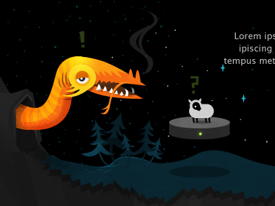 Space Dragon black eatable sheep gray green hungry space dragon orange trees