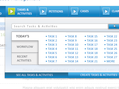 Pull down menu blue illustrator interface prototype rendering wireframe