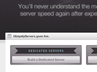 Ubiquity. dedicated servers design hosting interface servers ui user interface web design