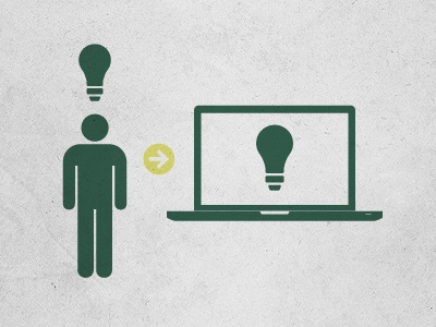 Icon 1 computer figure lightbulb man