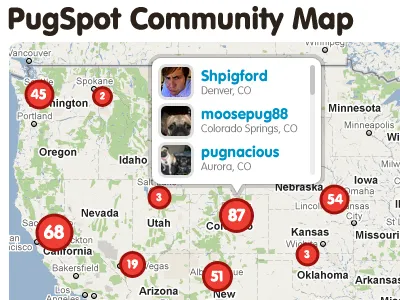 PugSpot Community Map map pugspot red redesign