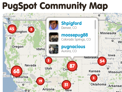 PugSpot Community Map map pugspot red redesign