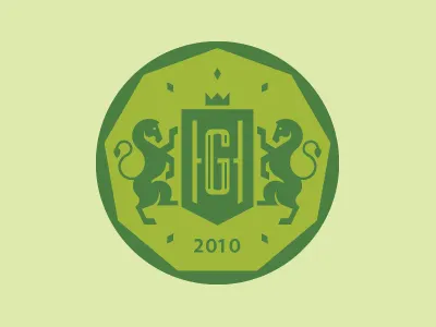 Coin crest crown horse initials letter logo type