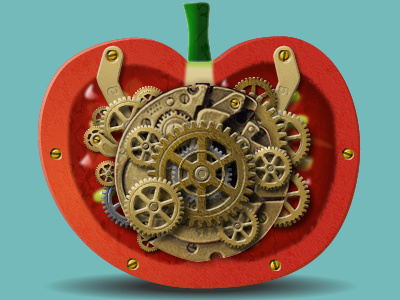 Pomodoro iPhone Icon apple clockwork fireworks icon pomodoro steampunk tomato vector