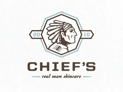 Chief's Skincare logo #2 blue identity light logo