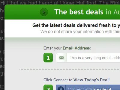 Email Prompt email facebook green lightbox litebox modal prompt