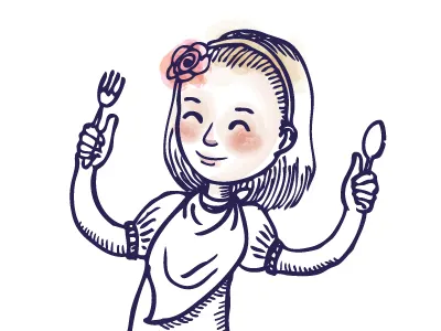 Dinner Time Watercolor brush children drawing illustrator pencil sketch vector watercolor