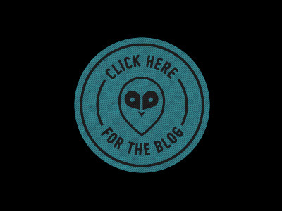 Barn Owl black blue button icon sticker vector