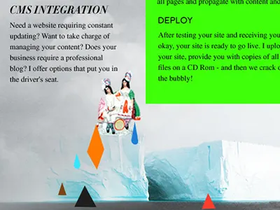 portfolio-refresh - services page collage colours neon portfolio shapes web design