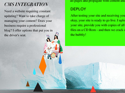 portfolio-refresh - services page collage colours neon portfolio shapes web design