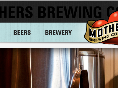 Mothers Brewing Co. blue brewery navigation typography