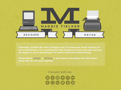 Homepage (new) design maggie tielker portfolio web design website