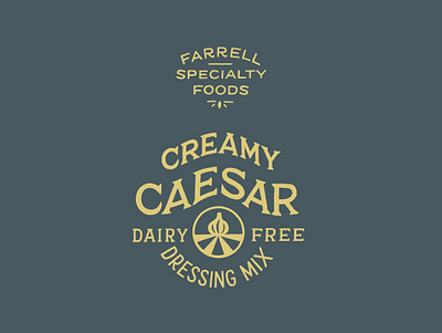 Farrell Creamy Caesar Dressing branding caesar dairy dressing farm garlic hand drawn hand lettering icon illustration label design lettering midwest old school packaging pasture type lockup typography vegan vintage